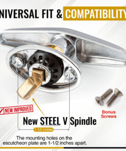 Trash chute T handles and Laundry chute door latch kit with V spindle for bottom & side hinged doors. Compatible handle hardware parts