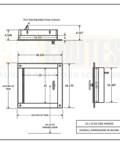 Alternative view of Laundry Chute Doors 15 x 15 Stainless Steel Side Hinged Intake Access Door - Midland Style