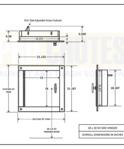 Alternative view of Laundry Chute Doors 18 x 18 Stainless Steel Side Hinged Intake Door - Midland Style