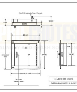 Alternative view of Laundry Chute Doors 24 x 24 Stainless Steel Side Hinged Intake Door - Midland Style