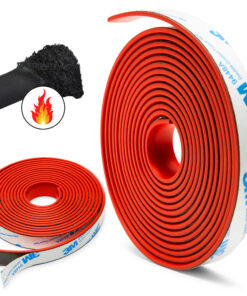 Intumescent Smoke Seal Strip Tapes – Flexible Expanding Fire Door Strips with 3M Tape 9 Foot Graphite & Rubber Composite Material - Smoker Gasket Seal Strip for Fire Rated Windows & Steel Doors