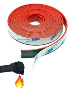 Intumescent Smoke Seal Strip Tape – Flexible Expanding Fire Door Strips with 3M Tape 9 Foot Graphite & Rubber Composite Material - Smoker Gasket Seal Strip for Fire Rated Windows & Steel Doors