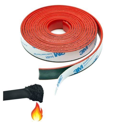 Intumescent Smoke Seal Strip Tape – Flexible Expanding Fire Door Strips with 3M Tape 9 Foot Graphite & Rubber Composite Material - Smoker Gasket Seal Strip for Fire Rated Windows & Steel Doors