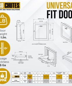Universal 15 x 18 Bottom Hinged Stainless Steel 100 Percent Replacement 3 inch