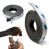Intumescent Smoke Seal Strip Black Tapes – Flexible Expanding Fire Door Strips with 3M Tape 9 Foot Graphite & Rubber Composite Material - Smoker Gasket Seal Strip for Fire Rated Windows & Steel Doors