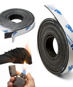 Intumescent Smoke Seal Strip Black Tapes – Flexible Expanding Fire Door Strips with 3M Tape 9 Foot Graphite & Rubber Composite Material - Smoker Gasket Seal Strip for Fire Rated Windows & Steel Doors